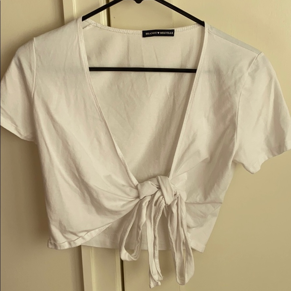 Brandy Melville White Rae Wrap Top